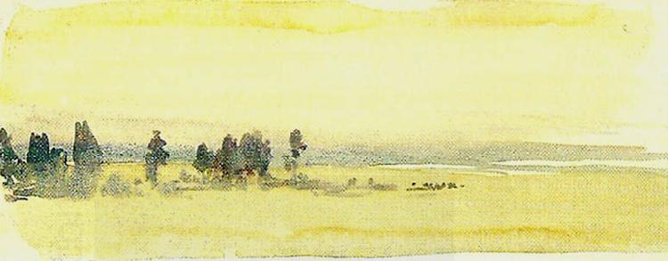 august malmstrom skisserat laglant landskap med trad China oil painting art